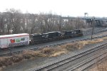 NS 1004 leads a train into Enola yard